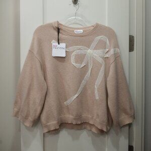RED VALENTINO Ribbon appliqué sweater size M